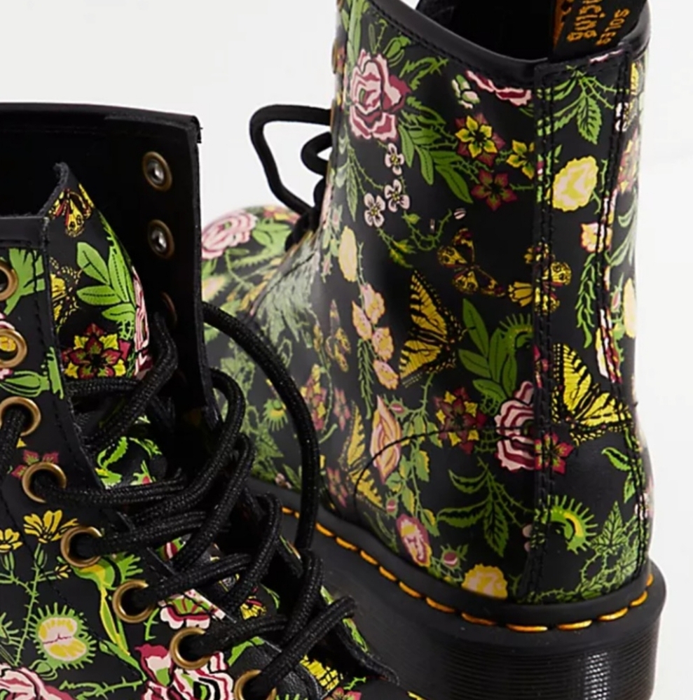 Dr Martens 1460 Floral Bloom Leather Lace Up - Picture 11 of 13